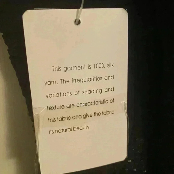 🖤”Jones New York” 100% Silk Black Midi Formal Beaded and Pleated Dress Size 10 - Picture 17 of 17